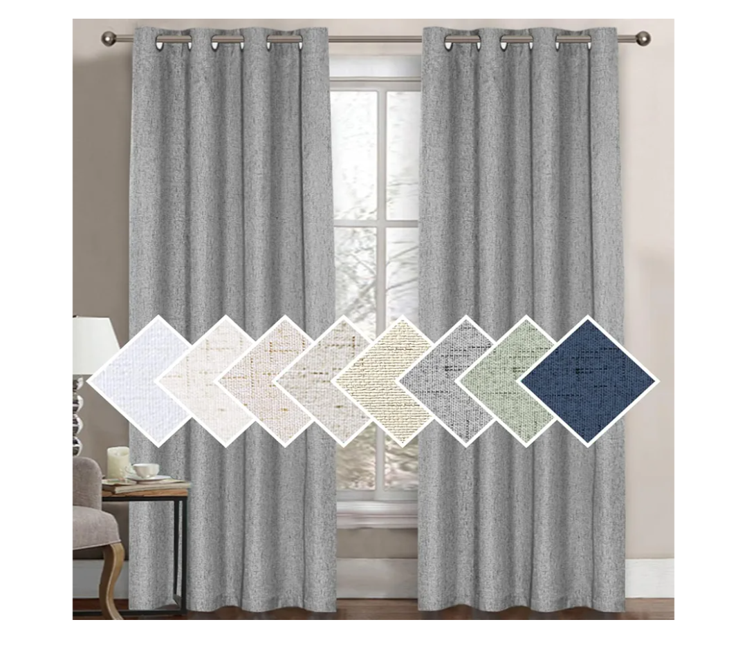 H.VERSAILTEX 100% Blackout Curtain for Bedroom 84 Inches Long Grommet Linen Face Full Light Blocking Curtain Drape for Living Room Thermal Insulated Linen Look Curtain 1 Panel, 52" W x 84" L, Dove