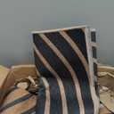 Garvee Large Easy Jute Living Room Rugs 8x10 Rug, Non Slip Foldable Striped Printed Floor Mats, Machine Washable Indoor Outdoor Carpet for Bedroom, Garden, Black and Brown