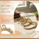 Novabright 3 Pcs 8 x 6 Inches Vintage Picture Frames Ornate Retro Resin Empty Baroque Photo Frames for Wall Gallery DIY Tabletop Home Office Art Photography Holiday Party Decoration(Gold,Oval)