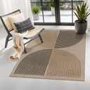 Lahome Modern Rainbow Easy Jute 3x5 Patio Rug, Washable Rugs for Entryway Farmhouse Non Slip Indoor Door Mat, Contemporary Throw Carpet for Entry Mudroom Porch Decor (3' X 5', Nature)