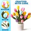 4 x Canlierr Easter Decoration Artificial Easter Tulip and Egg in Pot 12" Tall Potted Spring Tulip Flower Decor for Table Centerpiece Mantel Party Gift(Classic) (Pastel)