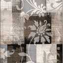 Superior Indoor Area Rug, Jute Backed, Perfect for Office, Living/Dining Room, Bedroom, Kitchen, Hallway, Entryway, Floor, Modern Floral Patchwork Decor, Pastiche Collection, 8' x 10', Beige