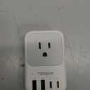 USB C Charger Block 20W, TESSAN PD Fast Charging Adapter with Foldable Plug, 1875W Power Outlet Extender(4 AC and 4 USB) for Cruise, Home, Office, Dorm (Grey)