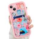 ZIYE Designed for iPhone 15 Plus Wallet Case with Card Holder, Pink