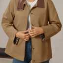 Tankaneo Womens Trench Coat Fall Jacket Windproof Overcoat (Brown, S)