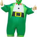 MXoSUM Inflatable St. Patrick's Day Costume for Adult Blow up Leprechaun Suit Funny Green Holiday Party Outfit (Men) One Size 