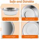 Kathson 6 PCS Stainless Steel Dog Bowls, Replacement Metal Pet Puppy Food Water Bowl Set Suit for Indoor, Travel, Kennel, Dog Feeding Dishes for Small, Medium, Large Dogs, Dishwasher Safe (6.9 Inch)
