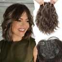 UDU 11" Hair Topper for Women with Thinning Hair, Natural-Looking Wiglet, Lightweight & Add Volume Hairpiece for White HairRoots Cover, Changing Hairstyle, Trendy and Comfortable Design (Dark Ash Brown with Highlights)