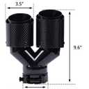 2-Pack Carbon Fiber Dual Exhaust Tips 3" Inlet to 3.5" Outlet, Universal Tailpipe 3 Inch Exhaust Muffler Tips (Gloss)