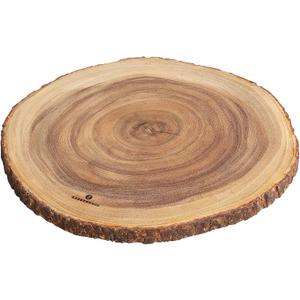 Zassenhaus Round Wooden Cutting Board 18 Inch - Large Charcuterie Serving Platter - Wooden Board for Cake, Cheese & More