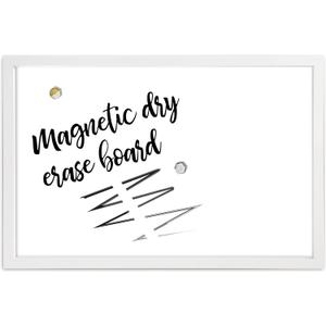 Loddie Doddie Magnetic Dry Erase White Board - 24 x 36 in White Frame - Built-in Tray & Dry Erase Board for Wall - Stain-Resistant Surface - Vertical & Horizontal Mounting on Magnetic Wall