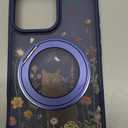 for iPhone 16pro max Case - Compatible with MagSafe for Women Girls Bulit-in 360 Rotatable Magnetic Ring Holder Kickstand Cute Aesthetic Black Cat Design for Apple 16pro max