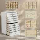 GUKA Large Jewelry Box, Jewelry Case with 10 Drawers for Big and Small Jewelry, Jewelry Storage Organizer for Watch Earrings Necklace Rings Bracelets, Birthday Wedding Gifts, White
