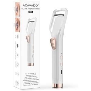 Heated Eyelash Curler Premium PRO - Fast Heat up in 8s - 24 Hours Long Lasting - Rechargeable Electric Eyelash Curler with Type-C, Innovative L Silicone, 2 Heat Modes, Anti-Burn Eyelid, White-EA