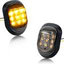 QUASCO Flush Mount Motorcycle Turn Signals Smoked LED Lights Universal 10mm Blinkers Compatible with BMW Honda Suzuki Yamaha, Amber