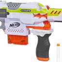 Nerf Modulus Stryfe Motorized Blaster - Fires 6 Darts in a Row - Includes Drop Grip, Barrel Extension, 6-Dart Clip, 6 Nerf Elite Darts