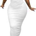 PINSV Women's Sexy Bodycon Tank Dress Basic Sleeveless Long Maxi Dresses Party Club Beach Sundresses (XL)