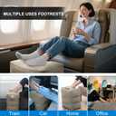 1 Pack Inflatable Travel Foot Pillow,Inflatable Leg Pillow Outdoor Stool, Adjustable 3 Layers Height Leg Rest Pillow for Airplane, Office, Home, Trains, Cars (1Pack Navy)
