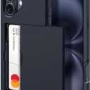 harusaki iPhone 16 Wallet Case with Hidden Card Slot - Wireless Charging Compatible iPhone 16 Case with Card Holder for Men and Women (Black)