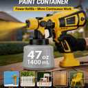 Paint Sprayer Indoor Outdoor, 1000W Electric Handheld HVLP Spray Paint Gun with 3 Patterns 6 Nozzles, Easy to Clean & Use, Stain Sprayer for House Painting, Furniture, Cabinets, Walls, Doors, Fences