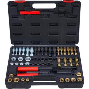 49pcs Thread Chaser Set in SAE and Metric Sizes, Thread Restorer Kit for Cutting External and Internal Threads, NC, NF, NPT Repair Tools(49pcs)