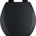 Toilet Seat, Slow Close, Soft Touch, Ultra-Smooth Matte Finish (No Orange-Peel Texture), Premium Moulded Wood, Quick Release, PIKLiDS (Black, Round)