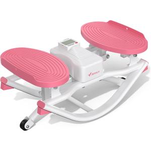 Merach Rocking Steppers for Exercise at Home, 3D Motion Stair Stepper with Resistance Bands for Full Body Workout & Low-Impact Balance Board, 330 LBS Loading Capacity Exercise Equipment