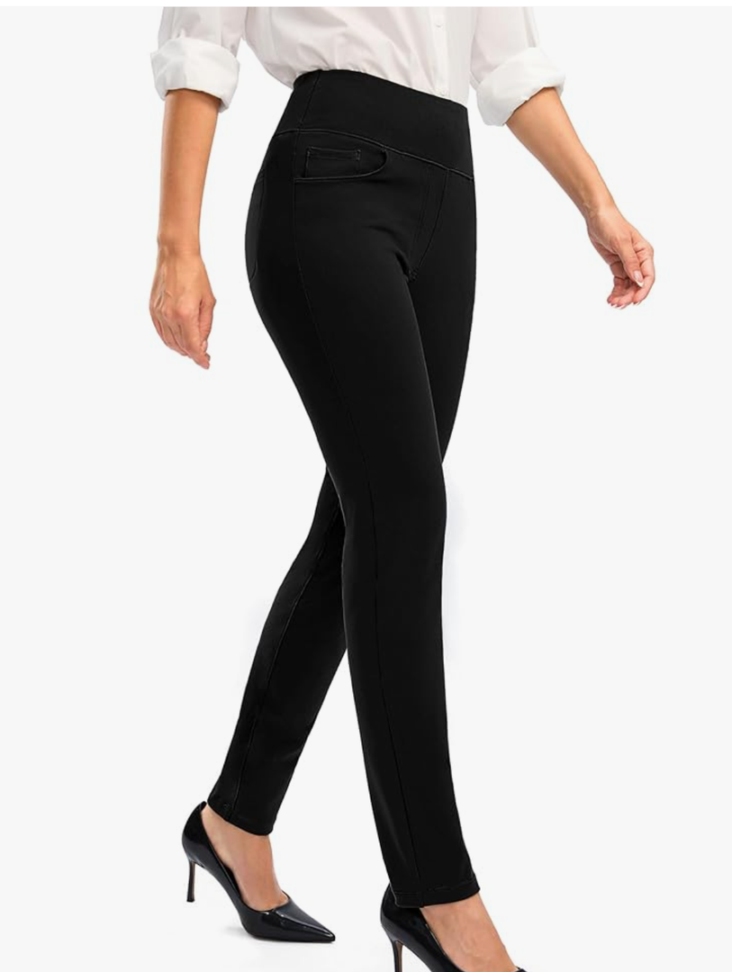 Rammus Women's High Waist Dress Pants with Pockets Business Casual Work Pants for Women Stretchy Skinny Slacks for Office(34xL)