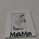 Isaac Jacobs White Wood Sentiments Mr & Mrs Picture Frame, 5x7 inch with Mat, Newlywed Photo Gift for Wedding, Display on Tabletop, Desk (White, 5x7 (Matted 4x6))