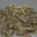 Blonde Hair Extensions Long Wavy 20 Inch 4pcs Clip in Synthetic Hair Extensions for Women Double Weft Extensions (Ombre Ash Brown to Bleach Blonde, 8AH613#)