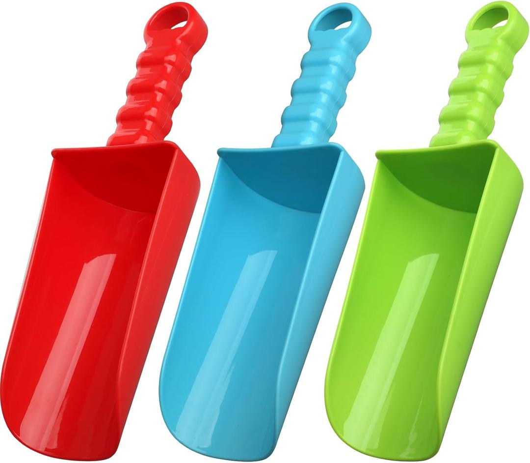 LNCOJOLM 3 PCS Thick 9" Beach Shovel Spade Scoop Trowel Sand Toys for Kid Toddler Adult, Plastic Heavy Duty Garden Digging Planting Shovel Tool Kit Sandbox Toys Gift Set Party Favor
