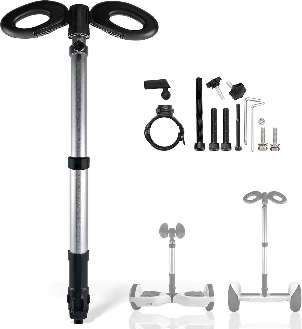 Handlebar for Segway Ninebot S Smart/mini PRO/mini LITE Self-Balance Scooter Hoverboard Adjustable Handle bar Stand Release Knee Pressure 3in1 Self Balance Hoverboard bar (Handlebar Only), Handlebar silver