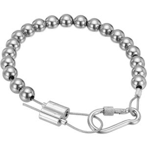 PATIKIL Flagpole Retainer Ring Flag Pole Accessories, Flag Beaded Mount Ring Fits 2" to 3" Flagpole Keep Flag Close to Pole Weight with Stainless Steel Cable for Flagpole, Gray