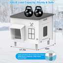 Indestructible Heated Cat House for Outside Winter, Heated Outdoor Cat House Weatherproof with Escape Door, Waterproof & Insulated Outdoor Cat Shelter for Feral Stray Cat Kitty. 17.7"x15"x17.5"