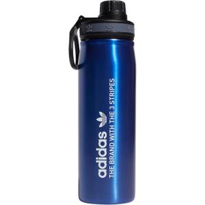 adidas Originals 600 ML (20 oz) Metal Water Bottle, Hot/Cold Double-Walled Insulated 18/8 Stainless Steel, Lucid Blue/Black/White, 20.3 Ounces