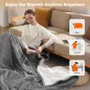 Electric Heated Blanket Twin - 62"x84" Fast Heating Blankets Throw with 5 Heating Levels & 10 Hours Auto Off FCC/ETL Certified Overheat Protection Electric Blanket Twin, Great Gift to Grandma, Gray