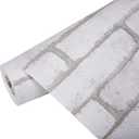 Mind Reader Removable Vinyl Wallpaper Peel and Stick Self Adhesive Wallpaper 17.75" X 393.7" Water-Resistant Contact Paper Shelf Liner White Brick