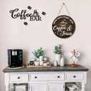 2PCS Coffee Bar Sign, Vintage Coffee Bar Signs for Wall, Suitable for Kitchen, Home, Office, Cafe, Bar, Hot Drink Shop, Housewarming Gift, 11.8 * 11.8 In/13.8 * 4.9 In
