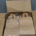 Small Paper Gift Bags with Handles Brown Paper Bags 100 pcs 5.9"x3.1"x8.2", Sturdy Small Gift Bag Bulk Kraft Wrap Shopping Bags for Small Business Retail Merchandise Wedding Birthday Goodie Party Favor