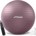 Trideer Yoga Ball - Exercise Ball for Workout pilates Stability - Anti-Burst and Slip Resistant for physical therapy, Birthing, Stretching & Core Workout, Office Ball Chair, Flexible Seating, Home Gym (M(19-22ines/48-55cm), Rosy Morning Glow)