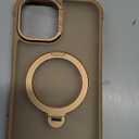 O3 Mag-Stand Designed for iPhone 12 Pro Max Case with 360 Spin Stand, [Compatible with mag Safe][Super Skin Feeling] Translucent Matte Magnetic Slim Phone Case 6.7 inch, Desert Gold