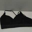 Womens Merino Wool Wireless Triangle Bralette (Large, Black)