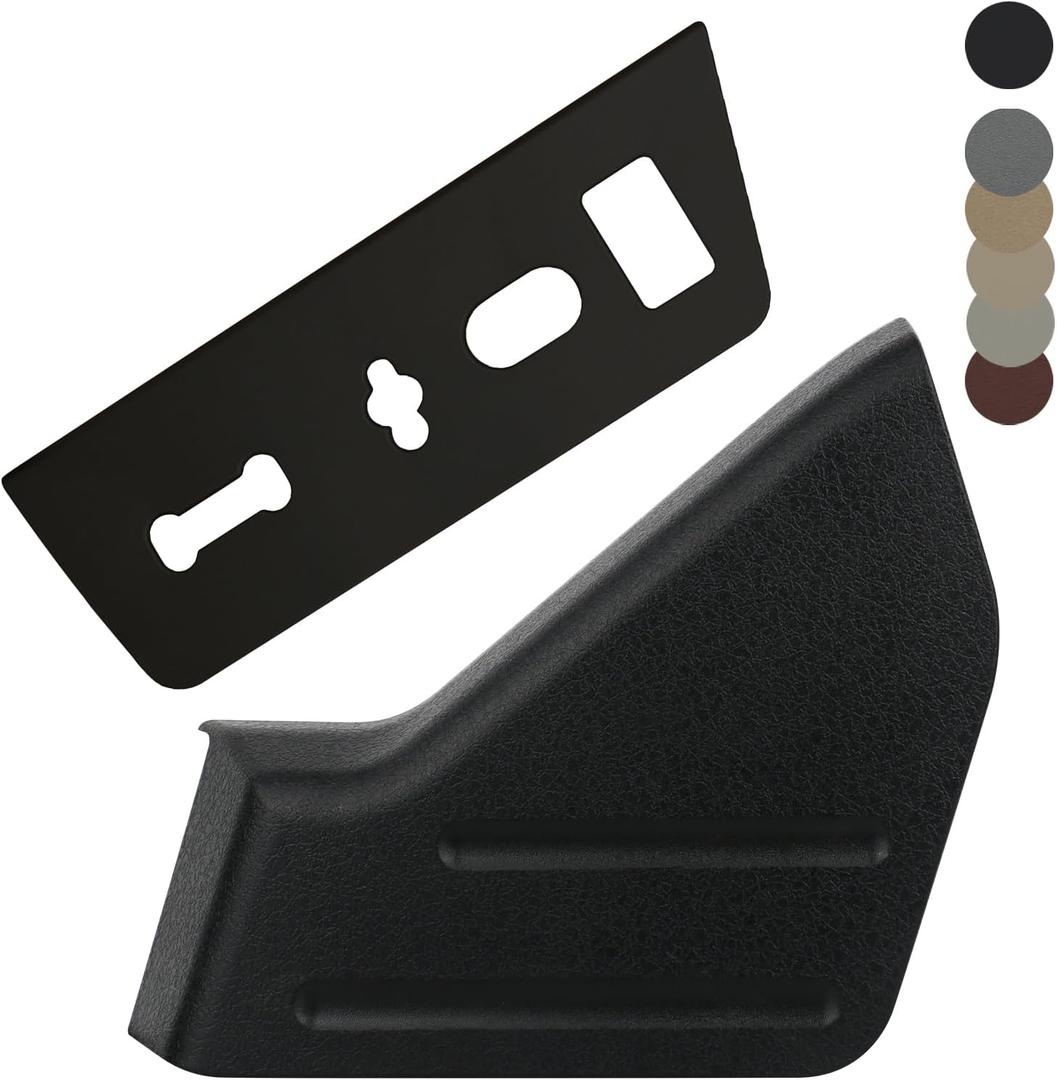Power Seat Control Switch Housing Bezel & Seat Panel Trim | Compatible with 2009-2014 Ford F150,2010-2014 Lincoln Mark LT Truck Replacement | Front Driver Side Recliner Switch Panel (Black)