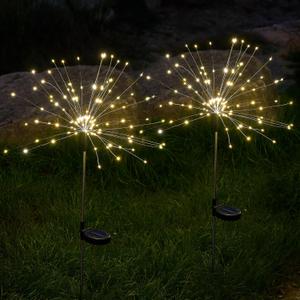 SUNNEST Solar Lights Outdoor, 150 LED Firework Light with 8 Modes Solar Garden Light for Yard Outside Fairy Lights Decor for Pathway Flowerbed Planter Balcony Patio Garden Decor (2 Pack 300LED) (Warm White)