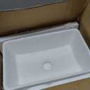 VCCUCINE Rectangular Vessel Sink, 14"X10" Small Bowl Bathroom Vessel Sink, White Ceramic Lavatory Above Counter Art Basin Vanity Sink, White