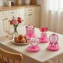 Happy Mothers Day Decorations Banner Pink Glitter, Mother's Day Hanging Swirls and Table Centerpieces Party Supplies Best Mom Ever Thanks Mom for Mother's Day Home Office Decor