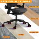Office Chair Wheels for Casters Replacement - 3" Rubber Wheels for Computer Gaming Desk Caster Smooth & Safe Rolling for All Floors Including Hardwood and Carpet - Set of 5 - Red