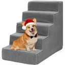 YITAHOME Dog Stairs for High Bed and Couch, Premium Foam Dog Steps for Small Dogs, Older Pets, Non-Slip Pet Stairs with High-Strength Boards, Removable Washable Cover, 6 Tiers Grey