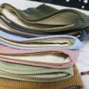 HAPPYHEIDI Dark Gray Corduroy Makeup Bag Cosmetic Toiletry Travel Pouch, Make Up Accessory Purse Organizer, Canvas Lined