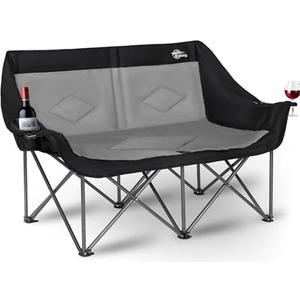 Bolosy 2 Person Camping Chair Camping Loveseat Oversized Double Folding Camping Chair Heavy Duty Two Person Camp Chair Love Seat Dou Chairs Sport Lawn Chair for Adults